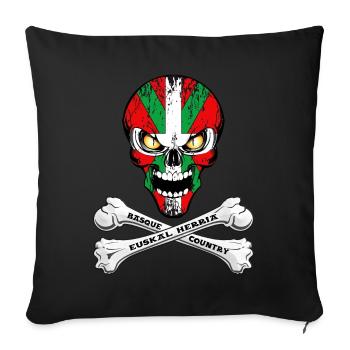 Basque skull - Sofa pillowcase 17,3'' x 17,3'' (45 x 45 cm) - black - Front
