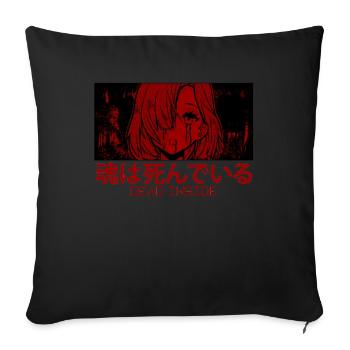 Dead Inside Japanese Manga Anime Girl Waifu Otaku - Housse de coussin décorative 45 x 45 cm - noir - Devant