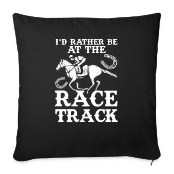 Course de chevaux Rather Race Track cheval de course - Housse de coussin décorative 45 x 45 cm - noir - Devant