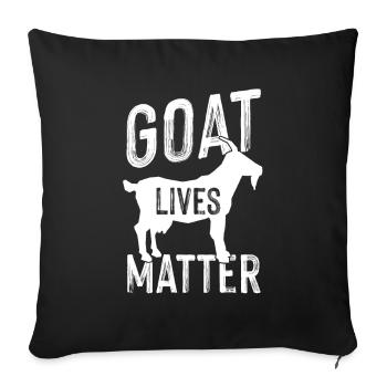 Goat Lives Matter Goat Goat Goat Friend - Sofa pillowcase 17,3'' x 17,3'' (45 x 45 cm) - black - Front
