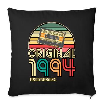 Cassette Tape Retro Vintage 1994 born Year 1994 - Sofa pillowcase 17,3'' x 17,3'' (45 x 45 cm) - black - Front