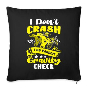 Cyclists Bike Tour Crash Random Gravity Check - Sofa pillowcase 17,3'' x 17,3'' (45 x 45 cm) - black - Front
