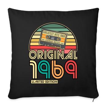 Birthday 1969 Vintage 1969 born Year 196 - Sofa pillowcase 17,3'' x 17,3'' (45 x 45 cm) - black - Front