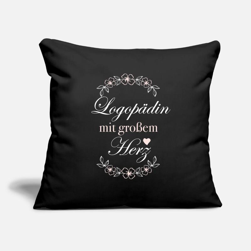 Geschenk Logopädin mit großem Herz Sofakissenbezug 45 x 45 cm