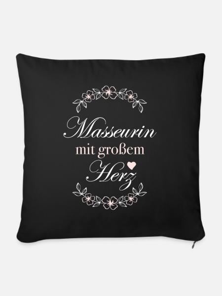Geschenk Masseurin mit großem Herz - Sofakissenbezug 45 x 45 cm - Schwarz