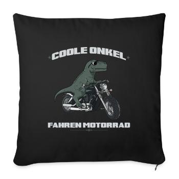 Coole Onkel fahren Motorrad für besten Biker Onkel - Sofakissenbezug 45 x 45 cm - Schwarz - Vorne