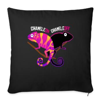 Caméléon Chameleoff Reptil lézard - Housse de coussin décorative 45 x 45 cm - noir - Devant
