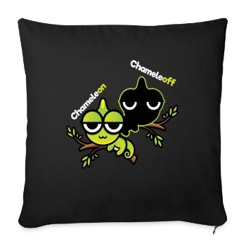 Caméléon Chameleoff Reptil lézard - Housse de coussin décorative 45 x 45 cm - noir - Devant