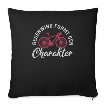 Gegenwind Formt Charakter Fahrrad Fahrradfahrer - Sofakissenbezug 45 x 45 cm - Schwarz - Vorne