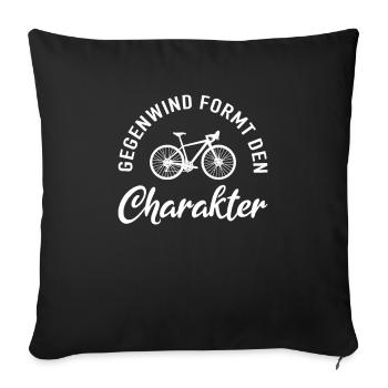 Gegenwind Formt Charakter Fahrrad Fahrradfahrer - Sofakissenbezug 45 x 45 cm - Schwarz - Vorne