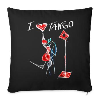 Tango, Milonga, j’adore le tango, j’adore ça - Housse de coussin décorative 45 x 45 cm - noir - Devant