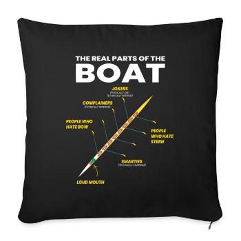 The Real Parts Of The Boat Rameur - Housse de coussin décorative 45 x 45 cm - noir - Devant
