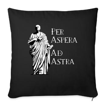 Seneca - Per Aspera Ad Astra - Sofakissenbezug 45 x 45 cm - Schwarz - Vorne