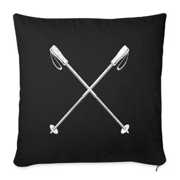 Nordic Walking bâtons Sport - Housse de coussin décorative 45 x 45 cm - noir - Devant