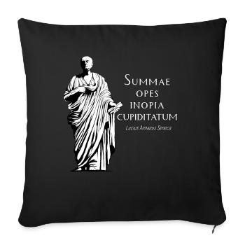 Latin - Summae Opes Inopia Cupiditatum - Sofa pillowcase 17,3'' x 17,3'' (45 x 45 cm) - black - Front