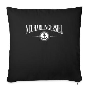 Anker und Seil - Nordseeheilbad Neuharlingersiel - Sofakissenbezug 45 x 45 cm - Schwarz - Vorne