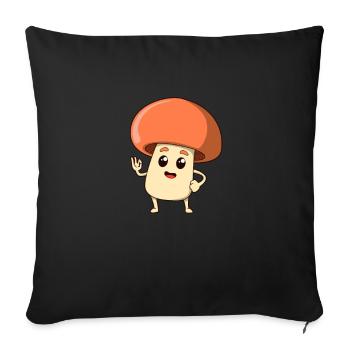 Comic Pilz - Sofakissenbezug 45 x 45 cm - Schwarz - Vorne