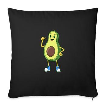 Comic Avocado - Sofakissenbezug 45 x 45 cm - Schwarz - Vorne