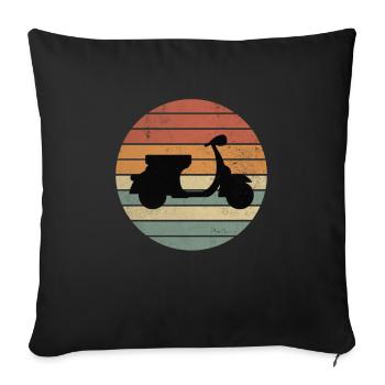 Roller Motorroller Rollerfahrer Sunset Vintage - Sofakissenbezug 45 x 45 cm - Schwarz - Vorne