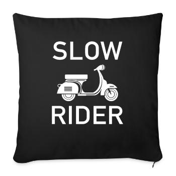 Slow Rider Scooter Scooter Moped Mokick Hobbyist - Sofa pillowcase 17,3'' x 17,3'' (45 x 45 cm) - black - Front