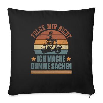 Stupides scooters Bicycles Vintage Bricoleur - Housse de coussin décorative 45 x 45 cm - noir - Devant