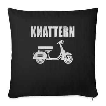 Roller Motorroller Scooter Knattern Rollerfahrer - Sofakissenbezug 45 x 45 cm - Schwarz - Vorne