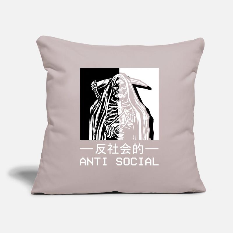 Skelett Sensenmann Antisocial Todesengel Sofakissenbezug 45 x 45 cm