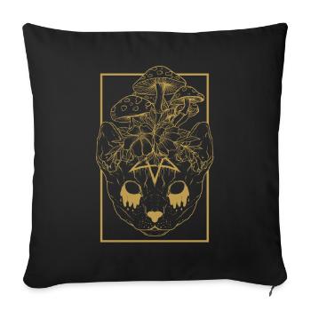 Cottagecore Aesthetic Gothic Katze Dark Academia - Sofakissenbezug 45 x 45 cm - Schwarz - Vorne