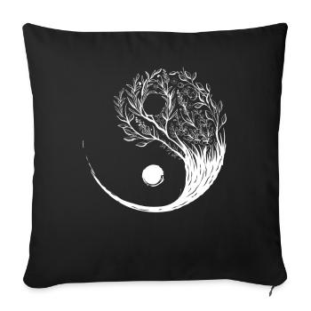 Cottagecore Esthétique Ying Yang Tai Chi Goblincore - Housse de coussin décorative 45 x 45 cm - noir - Devant