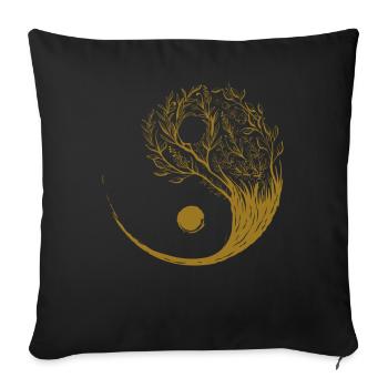Cottagecore Esthétique Ying Yang Tai Chi Goblincore - Housse de coussin décorative 45 x 45 cm - noir - Devant