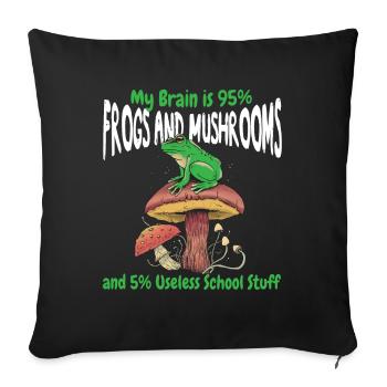 Cottagecore Aesthetic Frogs And Mushroom - Sofa pillowcase 17,3'' x 17,3'' (45 x 45 cm) - black - Front