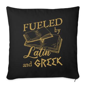 Dark Academia Aesthetic Fueled By Latin And Greek - Housse de coussin décorative 45 x 45 cm - noir - Devant