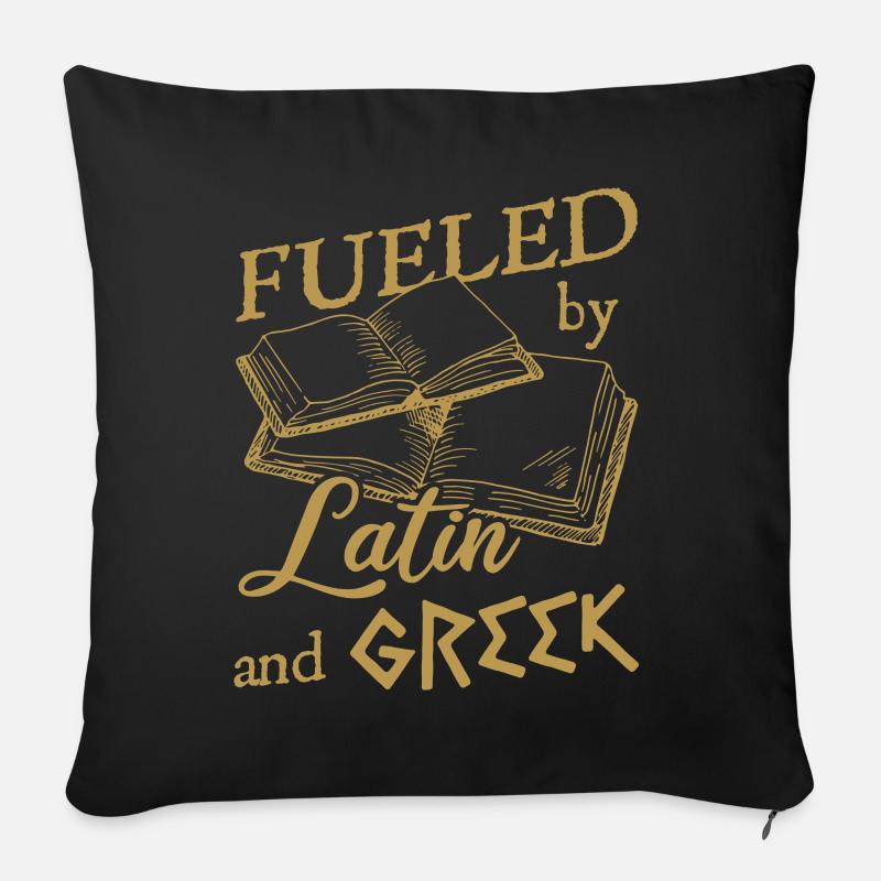Dark Academia Aesthetic Fueled By Latin And Greek - Sofakissenbezug 45 x 45 cm - Schwarz