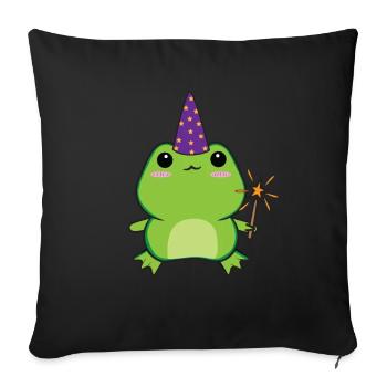Cottagecore Aesthetic Kawaii Wizard Hat Magic - Sofa pillowcase 17,3'' x 17,3'' (45 x 45 cm) - black - Front