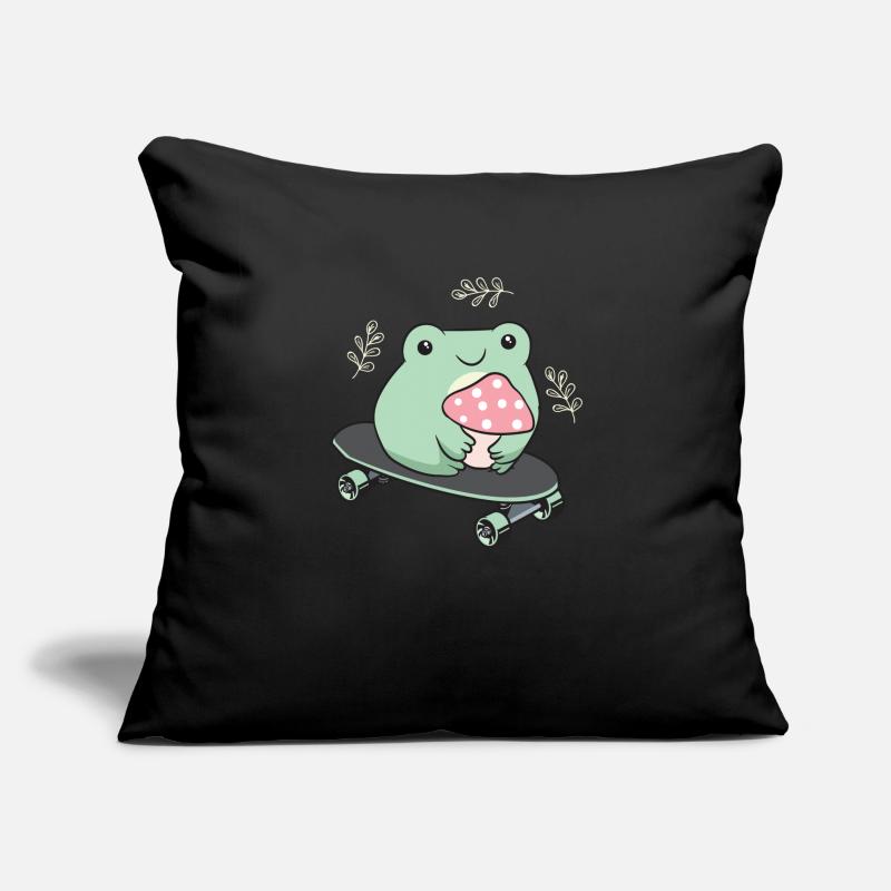 Cottagecore Aesthetic Kawaii Skateboarding Frosch Sofakissenbezug 45 x 45 cm