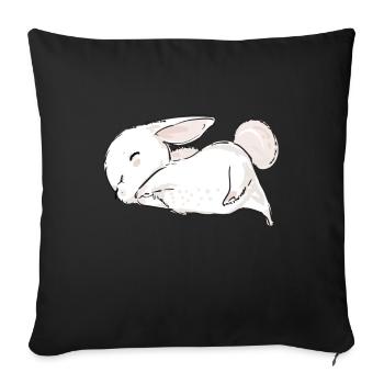 Cute Rabbit Animal Easter - Sofa pillowcase 17,3'' x 17,3'' (45 x 45 cm) - black - Front