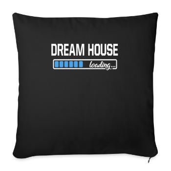 Dream House Loading Loads Property Home House Construction - Sofa pillowcase 17,3'' x 17,3'' (45 x 45 cm) - black - Front