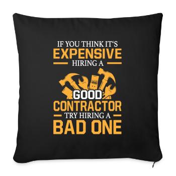 Contractor Construction site Construction workers DO-it-yourselfers - Sofa pillowcase 17,3'' x 17,3'' (45 x 45 cm) - black - Front