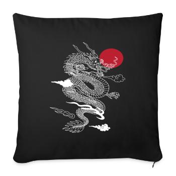 Japanese Dragon Asia Fantasy - Sofa pillowcase 17,3'' x 17,3'' (45 x 45 cm) - black - Front