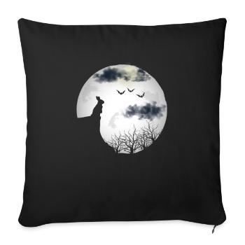 Halloween Mond Hase Häschen Geschenk - Sofakissenbezug 45 x 45 cm - Schwarz - Vorne