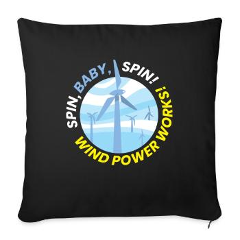 Windpower Works Wind Power Wind Energy - Sofa pillowcase 17,3'' x 17,3'' (45 x 45 cm) - black - Front