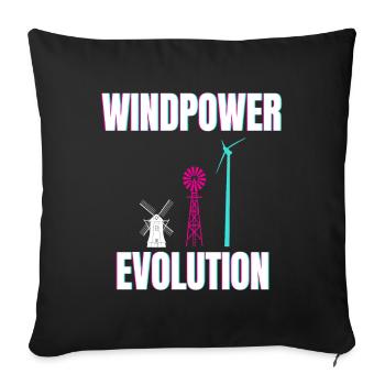 Windpower Evolution Windkraft Wind - Sofakissenbezug 45 x 45 cm - Schwarz - Vorne