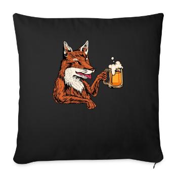 Prost - Fuchs trinkt Bier - Bierfest - Sofakissenbezug 45 x 45 cm - Schwarz - Vorne