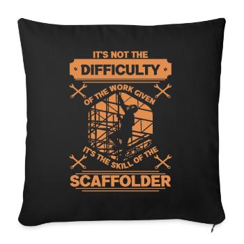 Construction d’échafaudages Échafaudages artisans chantier - Housse de coussin décorative 45 x 45 cm - noir - Devant