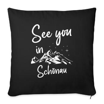 Schönau Skiing Mountain Snowboarding - Sofa pillowcase 17,3'' x 17,3'' (45 x 45 cm) - black - Front