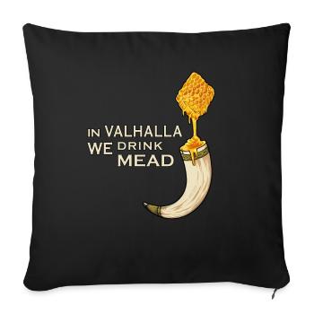 In valhalla we drink mead - Met - Housse de coussin décorative 45 x 45 cm - noir - Devant