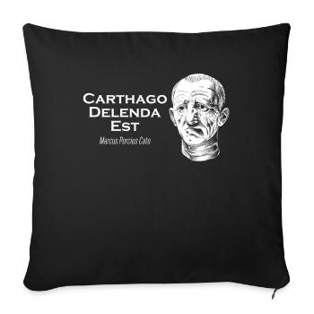 Cato the Elder - Carthago Delenda Est - Sofa pillowcase 17,3'' x 17,3'' (45 x 45 cm) - black - Front