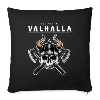See You In Valhalla Viking Nordic - Sofa pillowcase 17,3'' x 17,3'' (45 x 45 cm) - black - Front