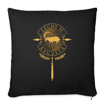 Legio II Augusta - Römische Legion - Sofakissenbezug 45 x 45 cm - Schwarz - Vorne