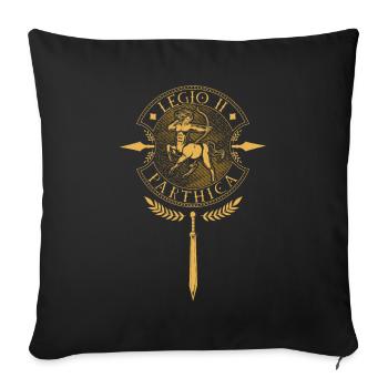 Legio II Parthica - Légion romaine - Housse de coussin décorative 45 x 45 cm - noir - Devant